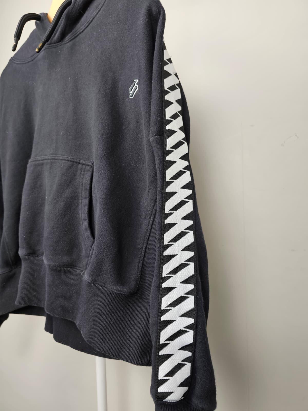 Superdry Womens Pullover Oversized Boxy Cropped Hoodie - UK 12 - Black/White