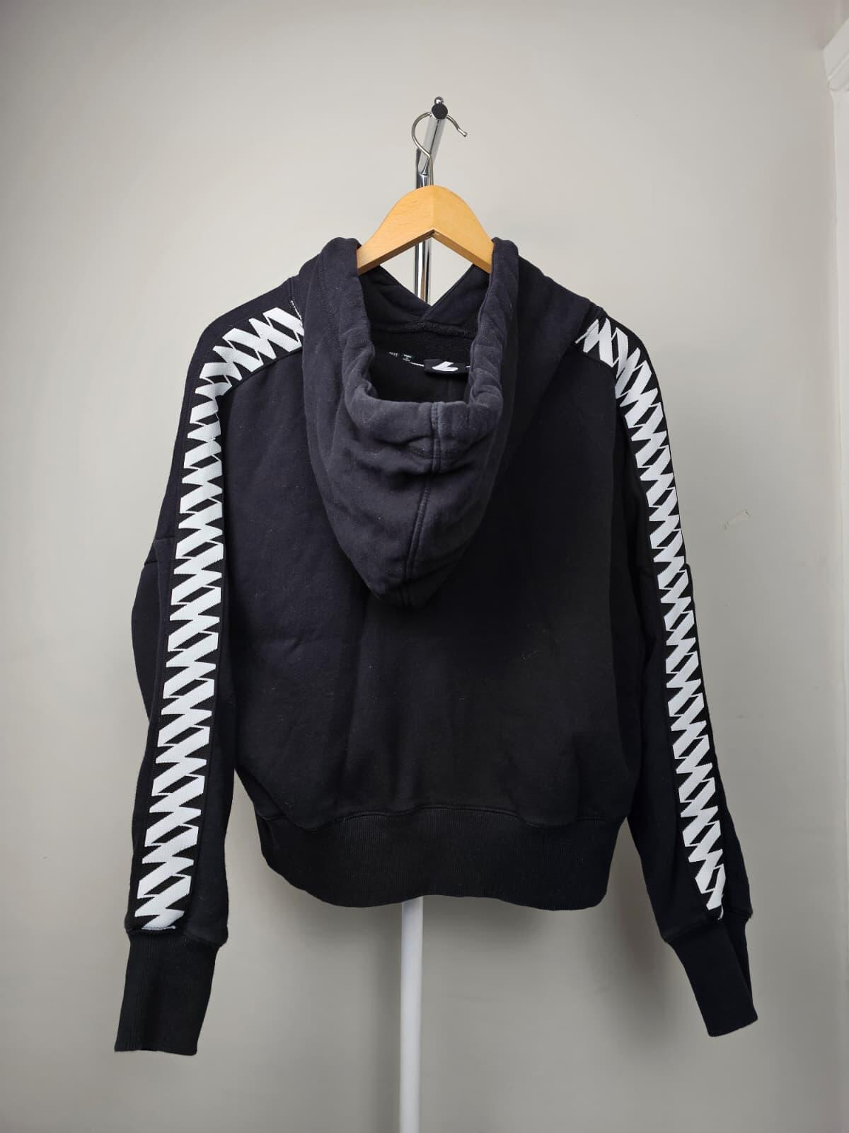 Superdry Womens Pullover Oversized Boxy Cropped Hoodie - UK 12 - Black/White