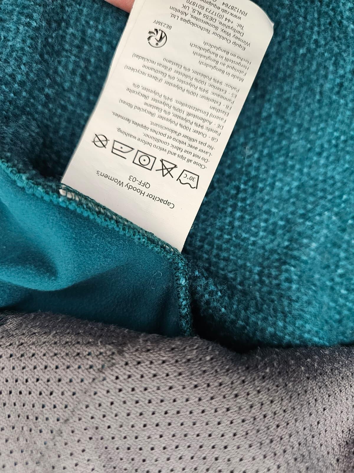 Rab Women's Full Zip Hooded Hybrid Walking Fleece Jacket - 8 - Emerald Green