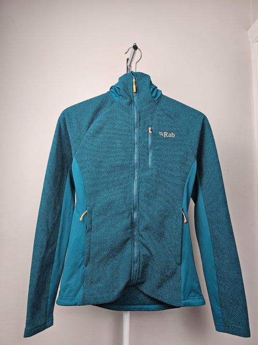 Rab Women's Full Zip Hooded Hybrid Walking Fleece Jacket - 8 - Emerald Green