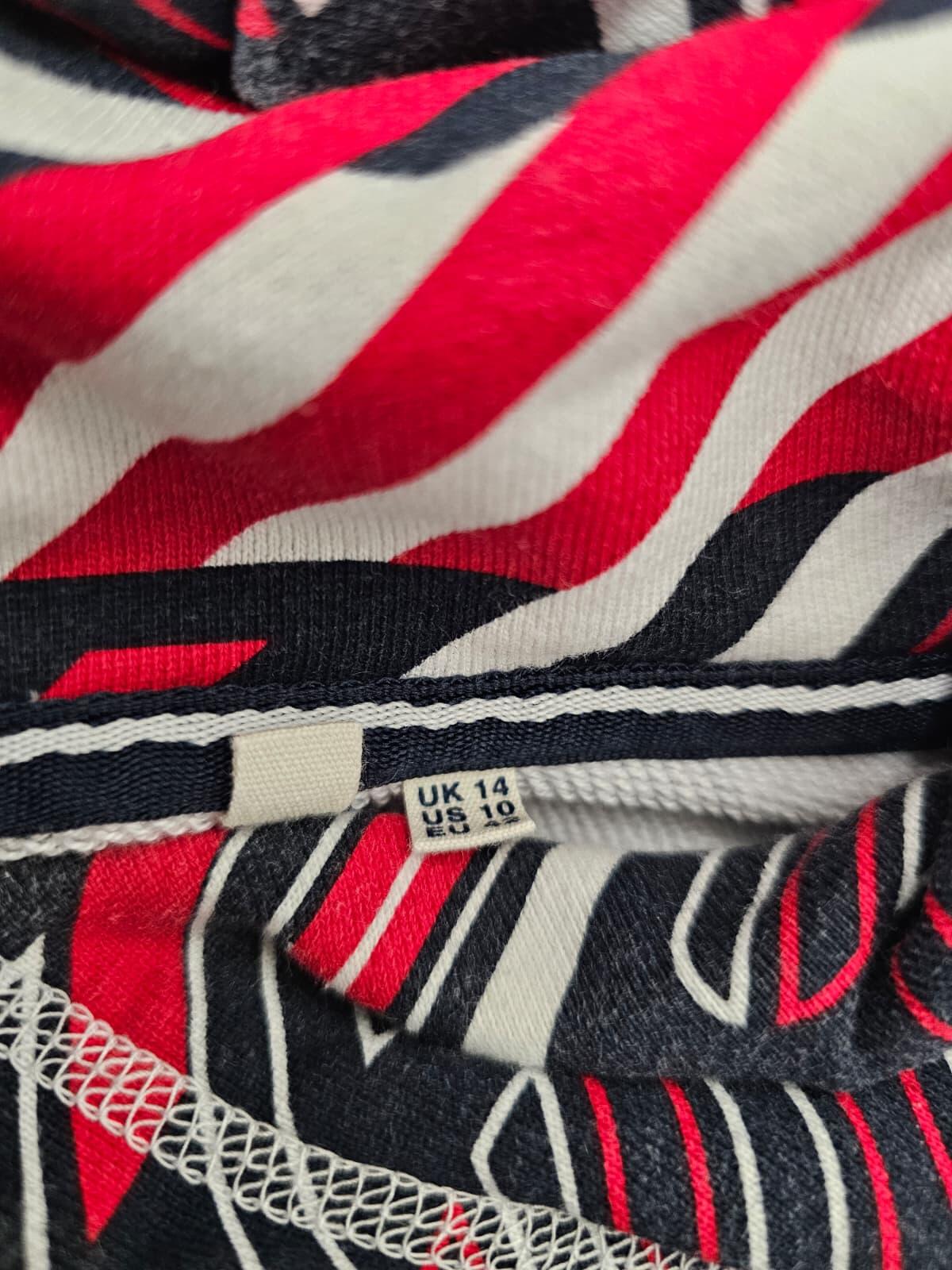 Superdry Womens Striped Pattern Pullover Hoodie - UK 14 - Multicolour