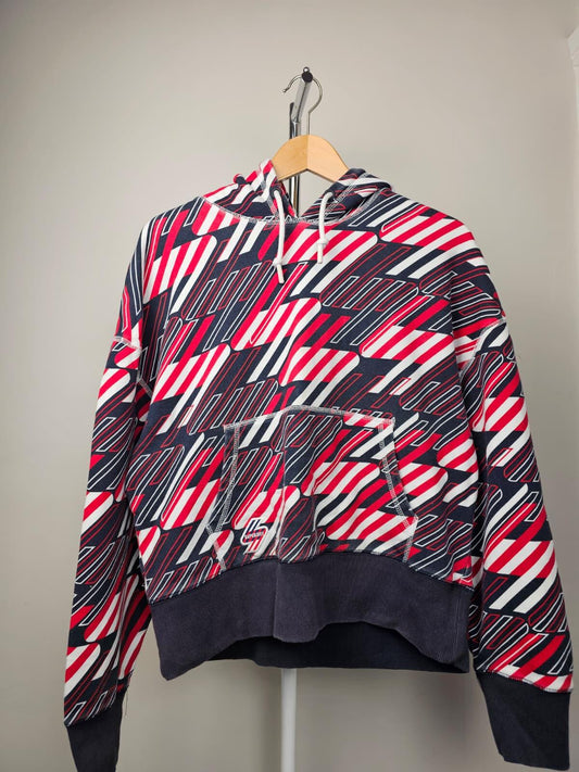 Superdry Womens Striped Pattern Pullover Hoodie - UK 14 - Multicolour
