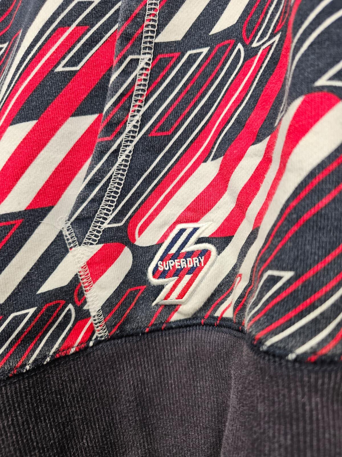 Superdry Womens Striped Pattern Pullover Hoodie - UK 14 - Multicolour