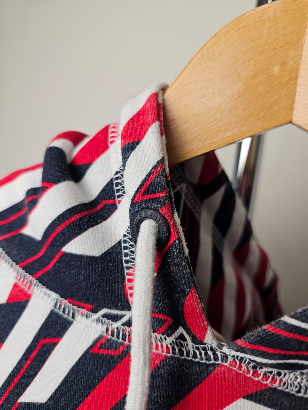 Superdry Womens Striped Pattern Pullover Hoodie - UK 14 - Multicolour