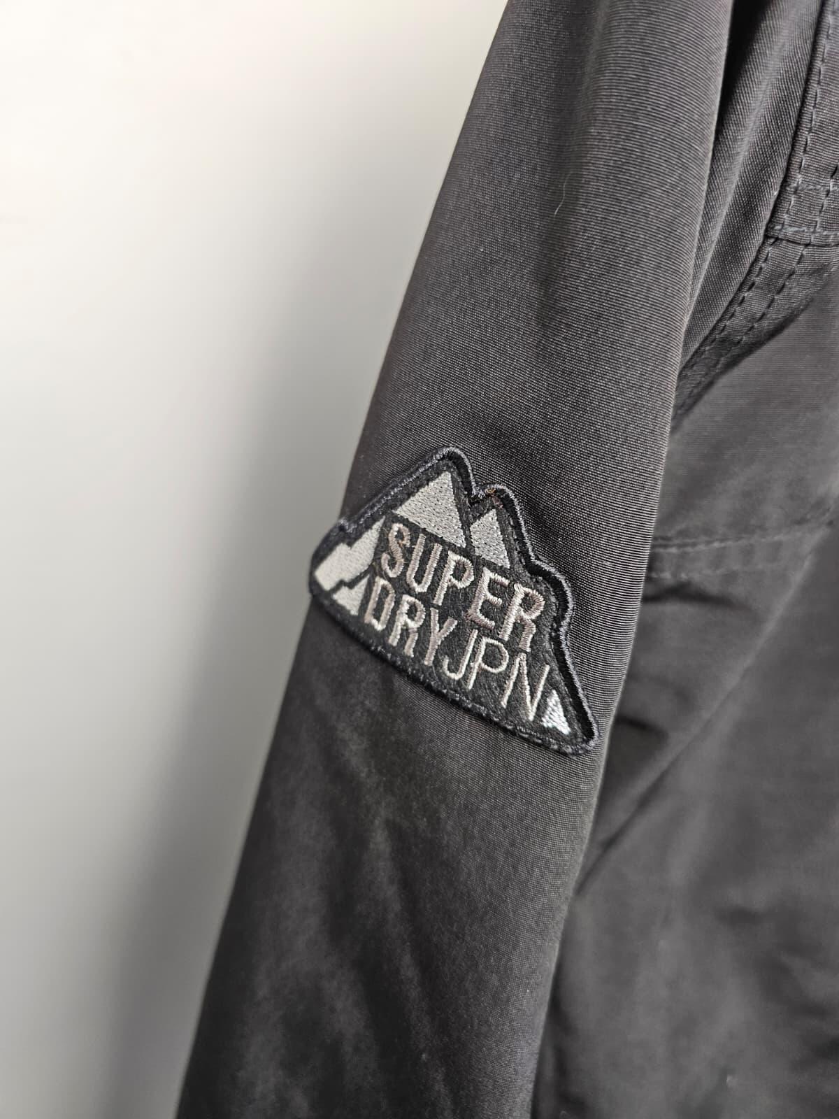 Superdry Women's Ottoman All Black Hooded Fleece Lined Windcheater Jacket -UK 16