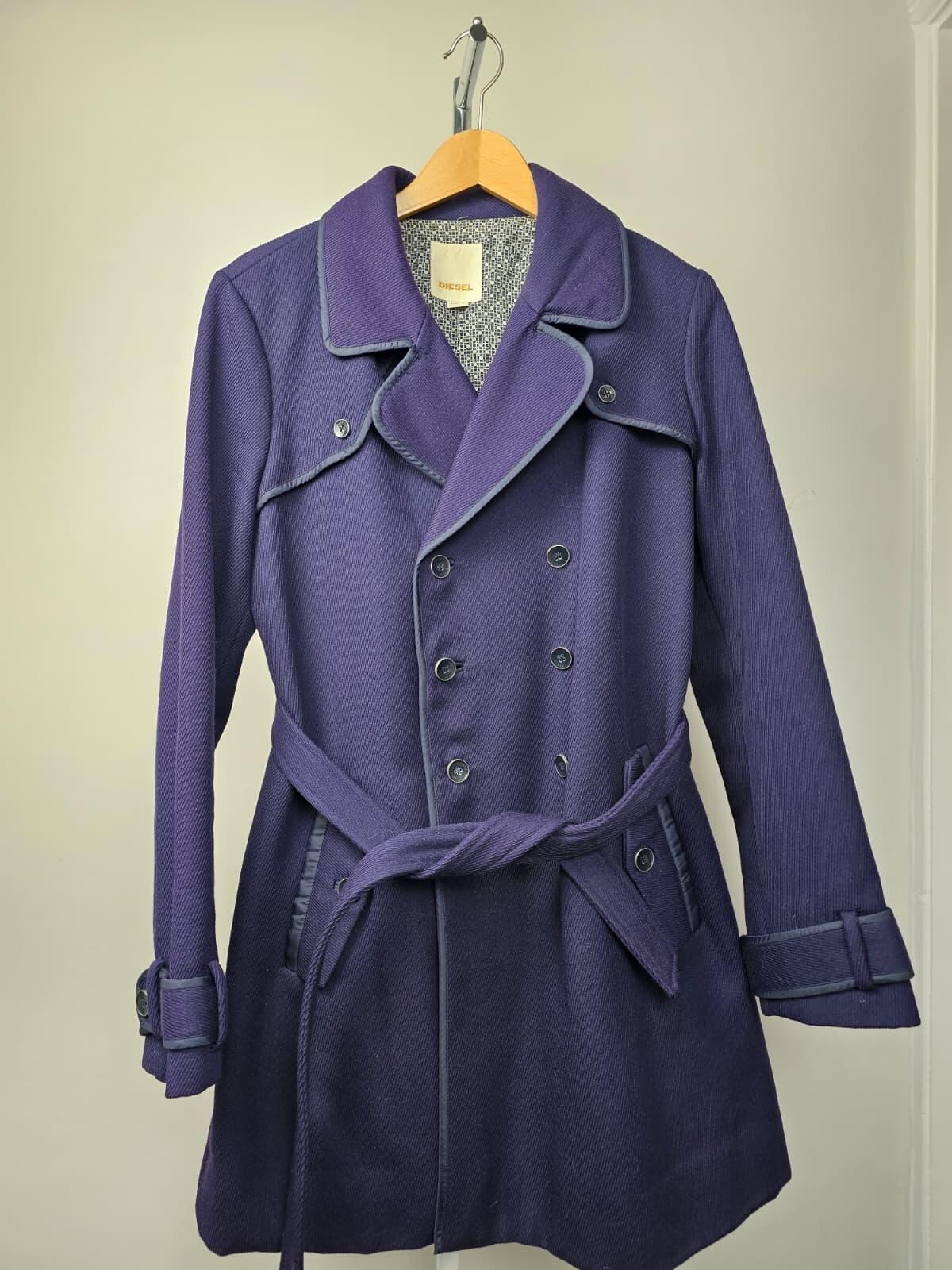Diesel Women's Smart Casual Y2K Belted Double Breasted Belted Trench Coat - M