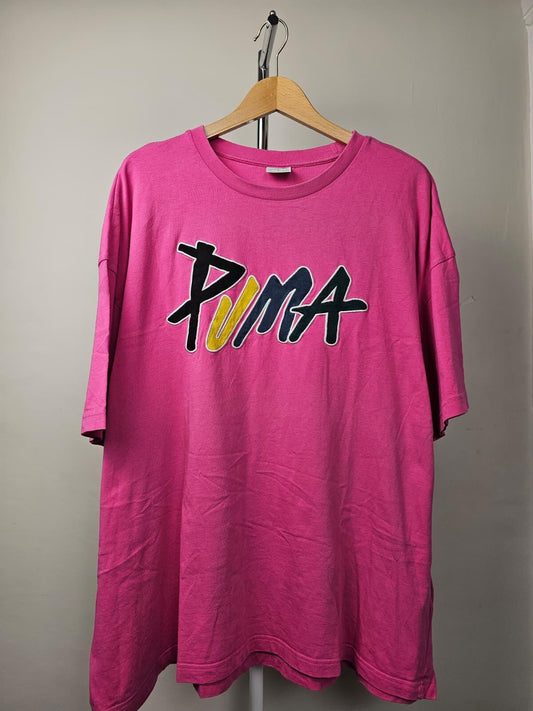 Puma Vintage Style Short Sleeve Graphic Embroidered Logo T-Shirt -XL/Extra Large