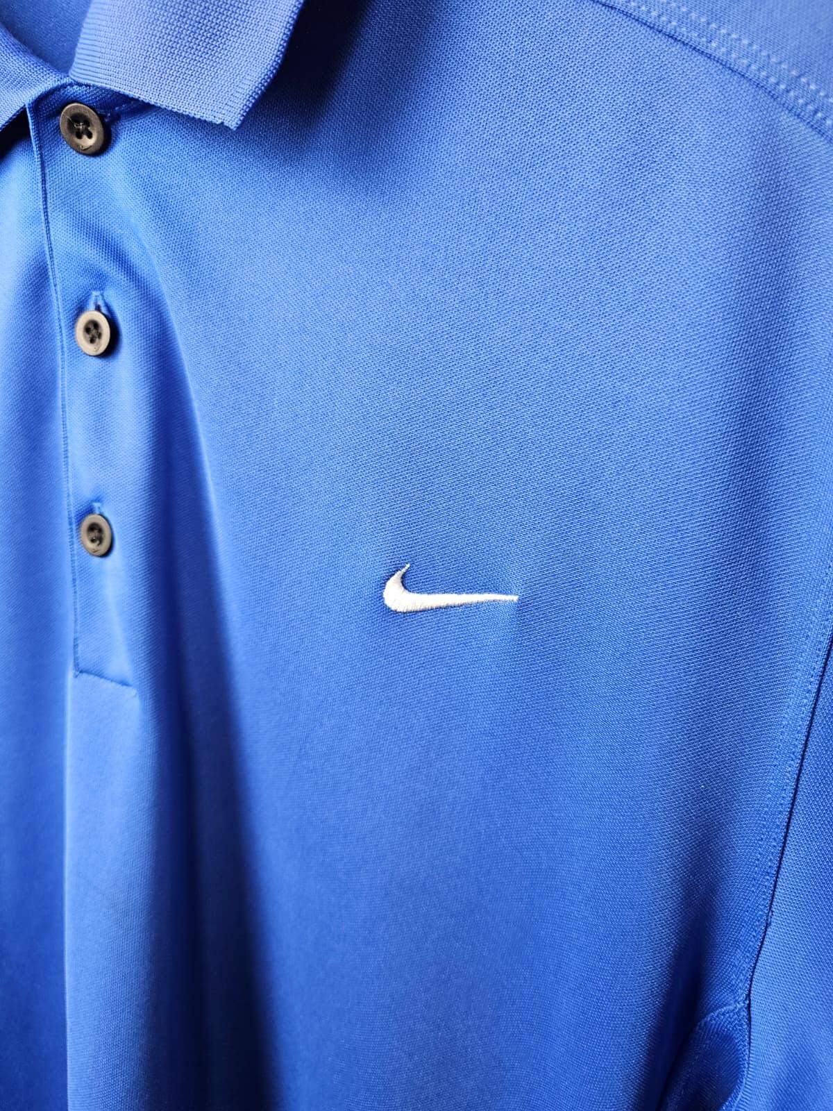 Nike Golf Dri-Fit Short Sleeve Activewear Button Polo Shirt - L/Large - Blue