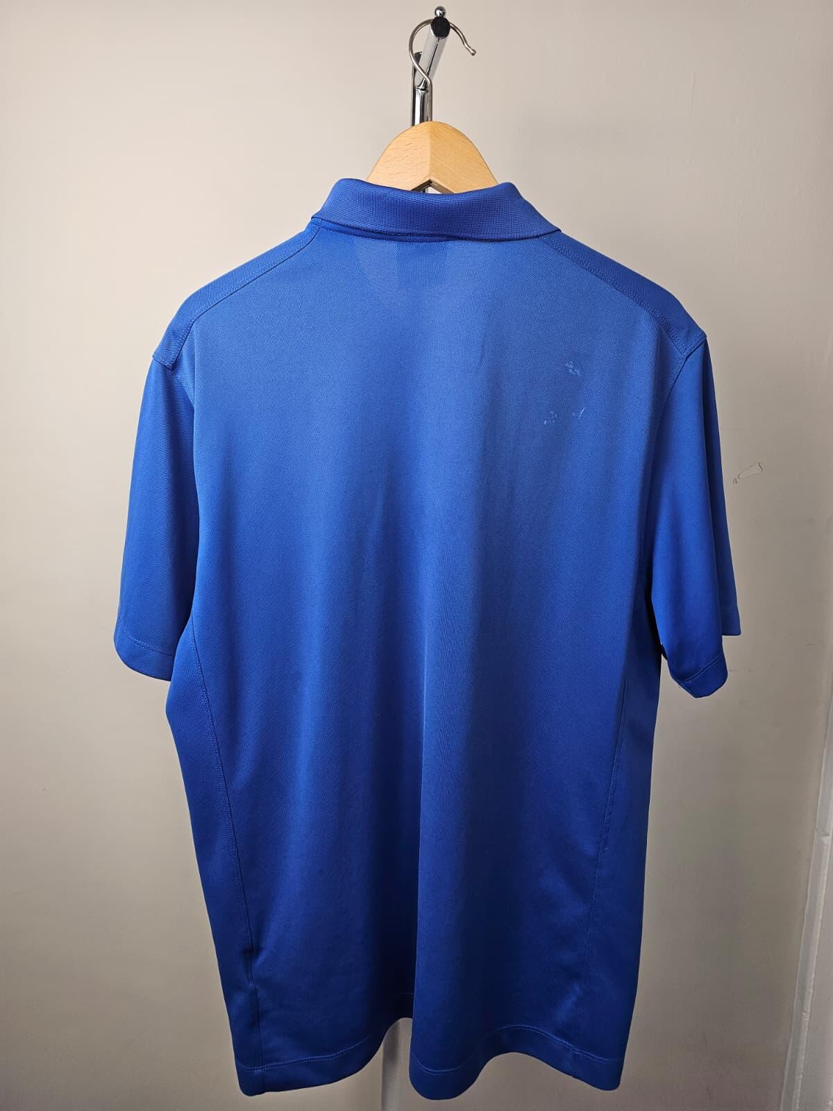 Nike Golf Dri-Fit Short Sleeve Activewear Button Polo Shirt - L/Large - Blue