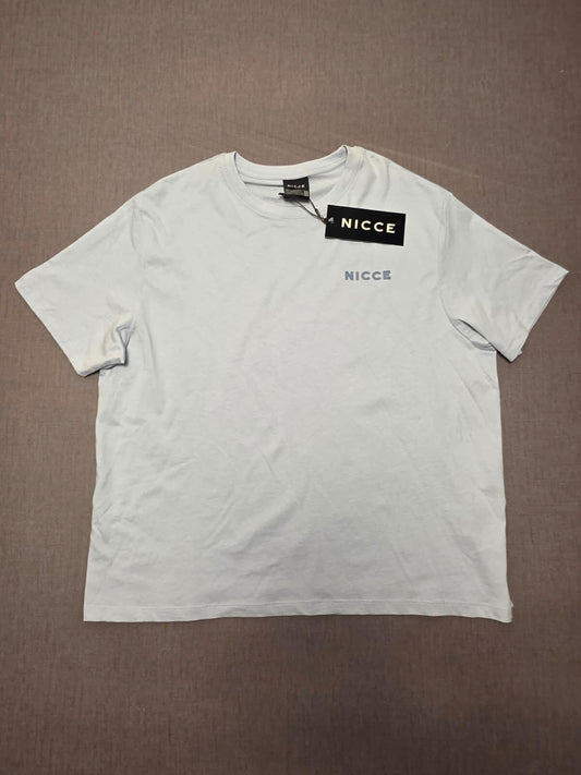 Nicce Womens Short Sleeve Crew Neck T-Shirt - UK 18 - Light Blue