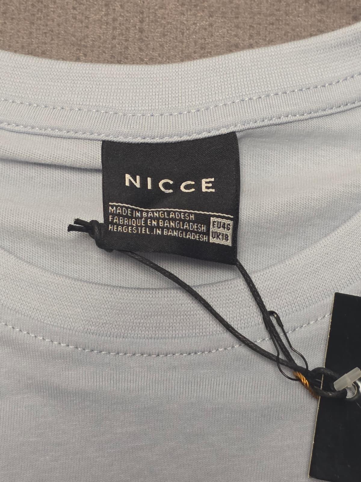 Nicce Womens Short Sleeve Crew Neck T-Shirt - UK 18 - Light Blue