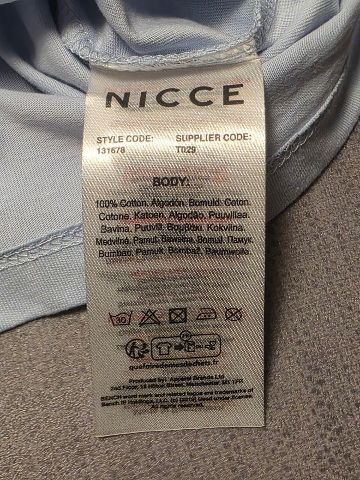 Nicce Womens Short Sleeve Crew Neck T-Shirt - UK 18 - Light Blue