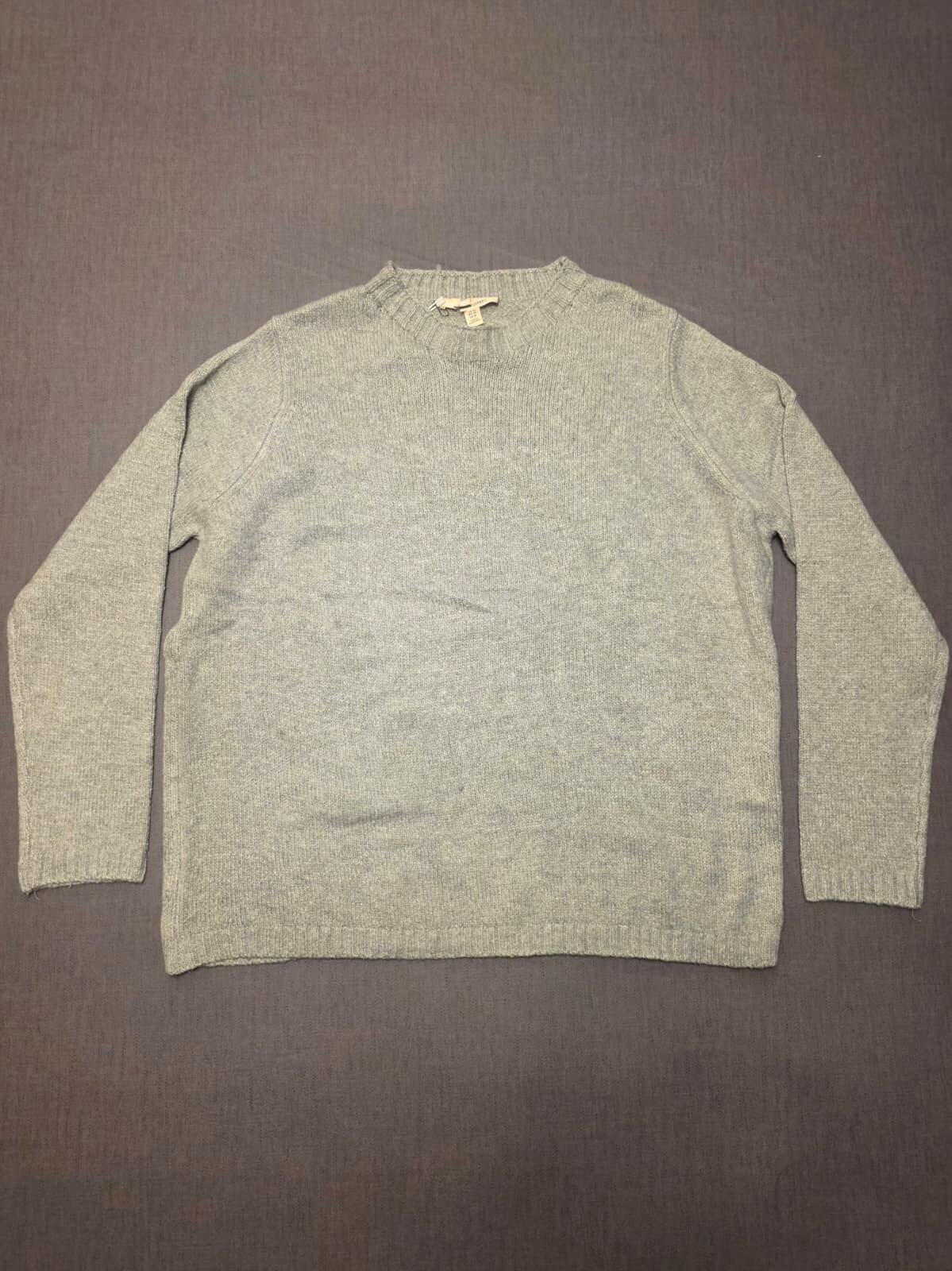 Sea Salt Cornwall Pullover Fisherman Merino Blend Knitted Jumper - 20 - Grey