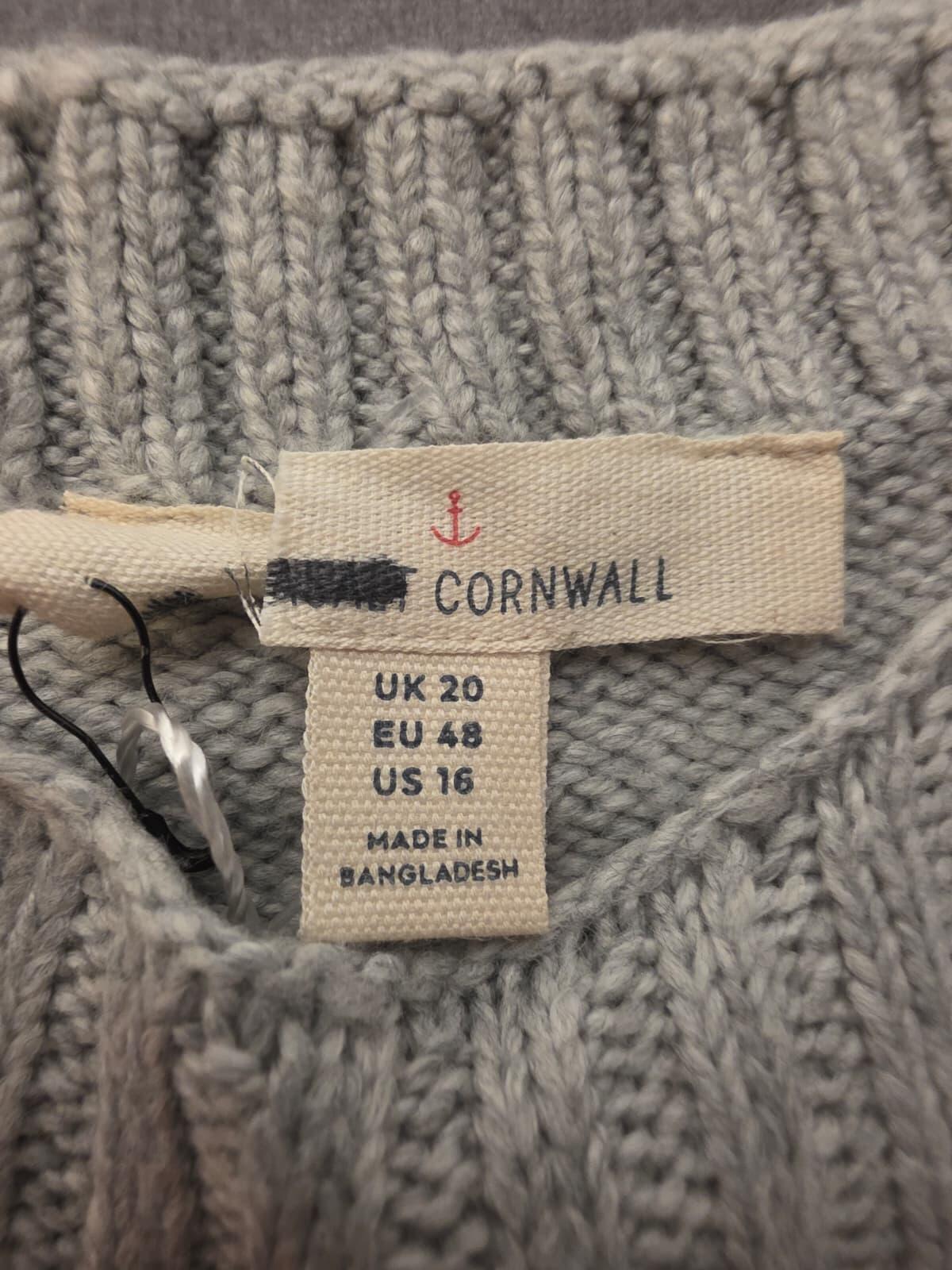 Sea Salt Cornwall Smart Casual Fisherman Merino Blend Knitted Jumper - 20 -Grey