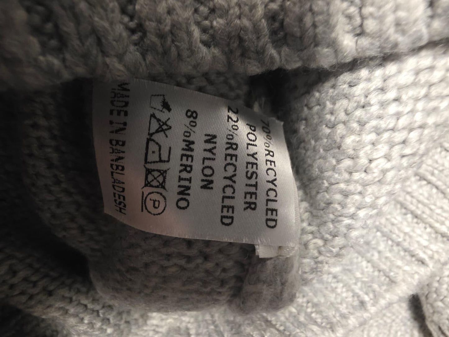 Sea Salt Cornwall Smart Casual Fisherman Merino Blend Knitted Jumper - 20 -Grey