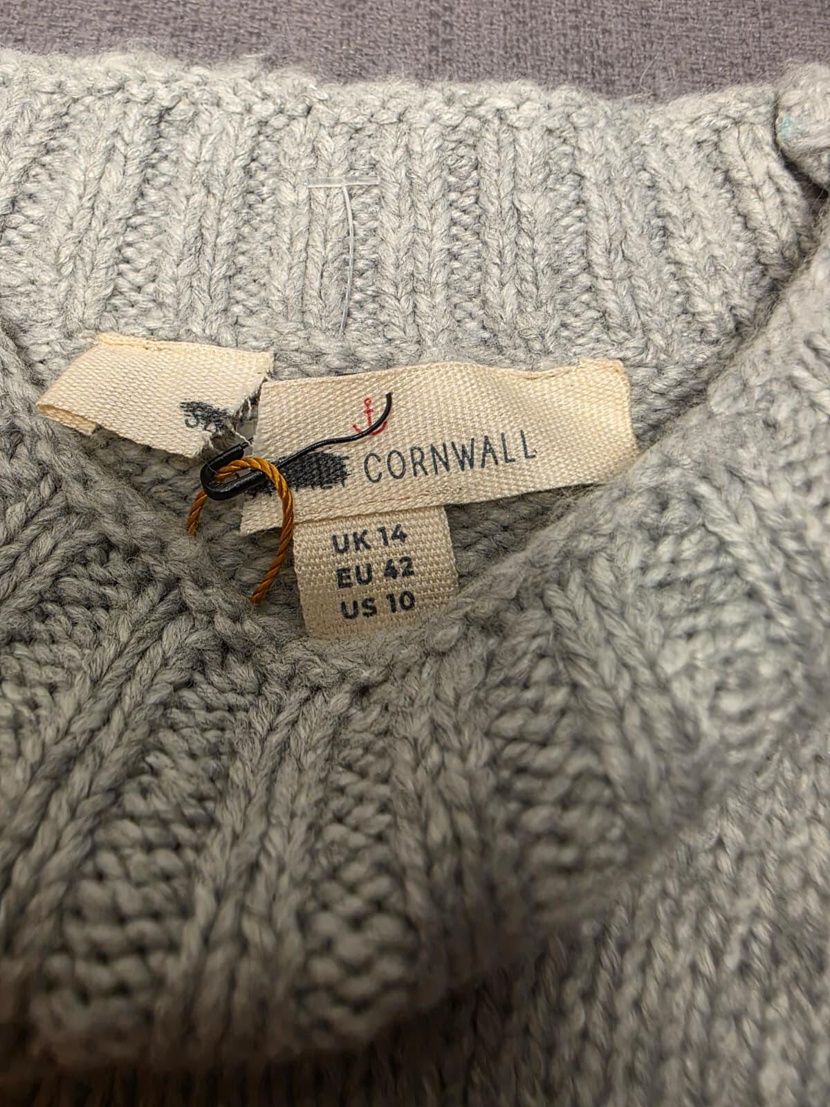 Sea Salt Cornwall Womens Pullover Fisherman Style Merino Blend Knitted Jumper 14