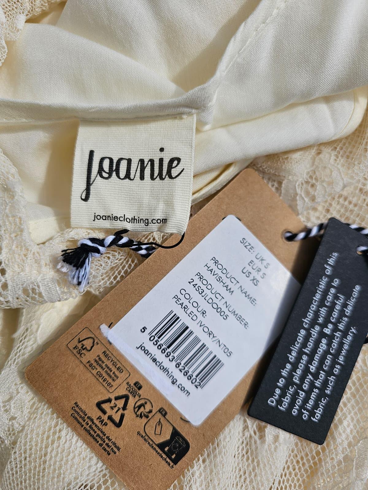 Joanie Havisham High Neck Lace Midi Dress with Ruffle Sleeves and Collar - S/8