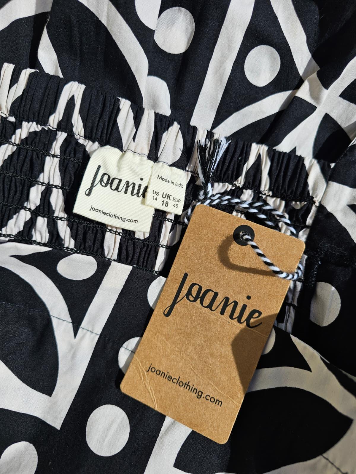 Joanie Georgia Monochrome Tile Print Square Neck Midi Skirt Dress - 18