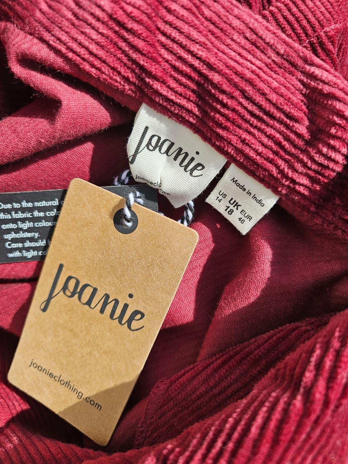 Joanie Robin Short Sleeve Corduroy Zip Up Boilersuit/Jump Suit - 18 - Burgundy