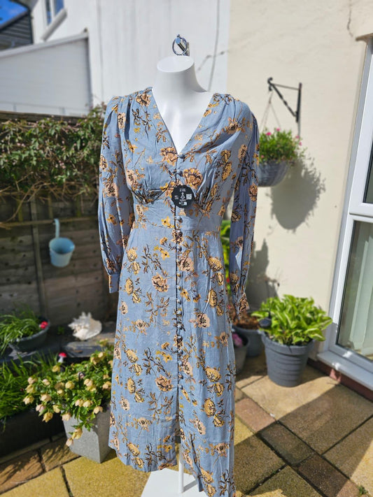 Christina X Joanie Lily Of The Valley Flowers Print Midi Spring Summer Dress 10