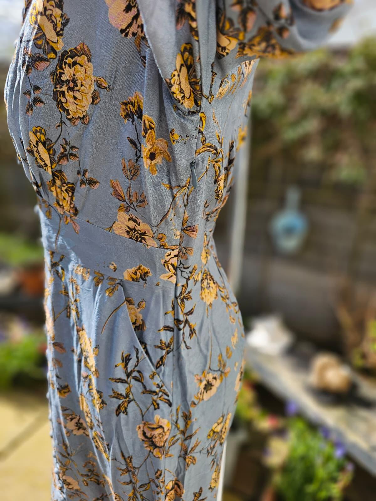 Christina X Joanie Lily Of The Valley Flowers Print Midi Spring Summer Dress 10