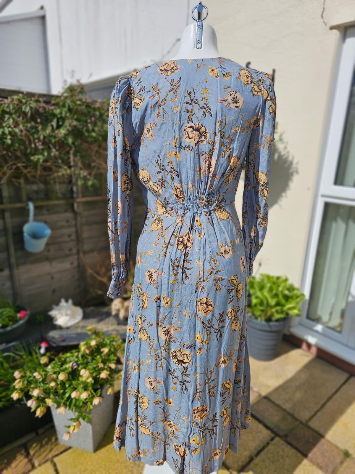 Christina X Joanie Lily Of The Valley Flowers Print Midi Spring Summer Dress 10