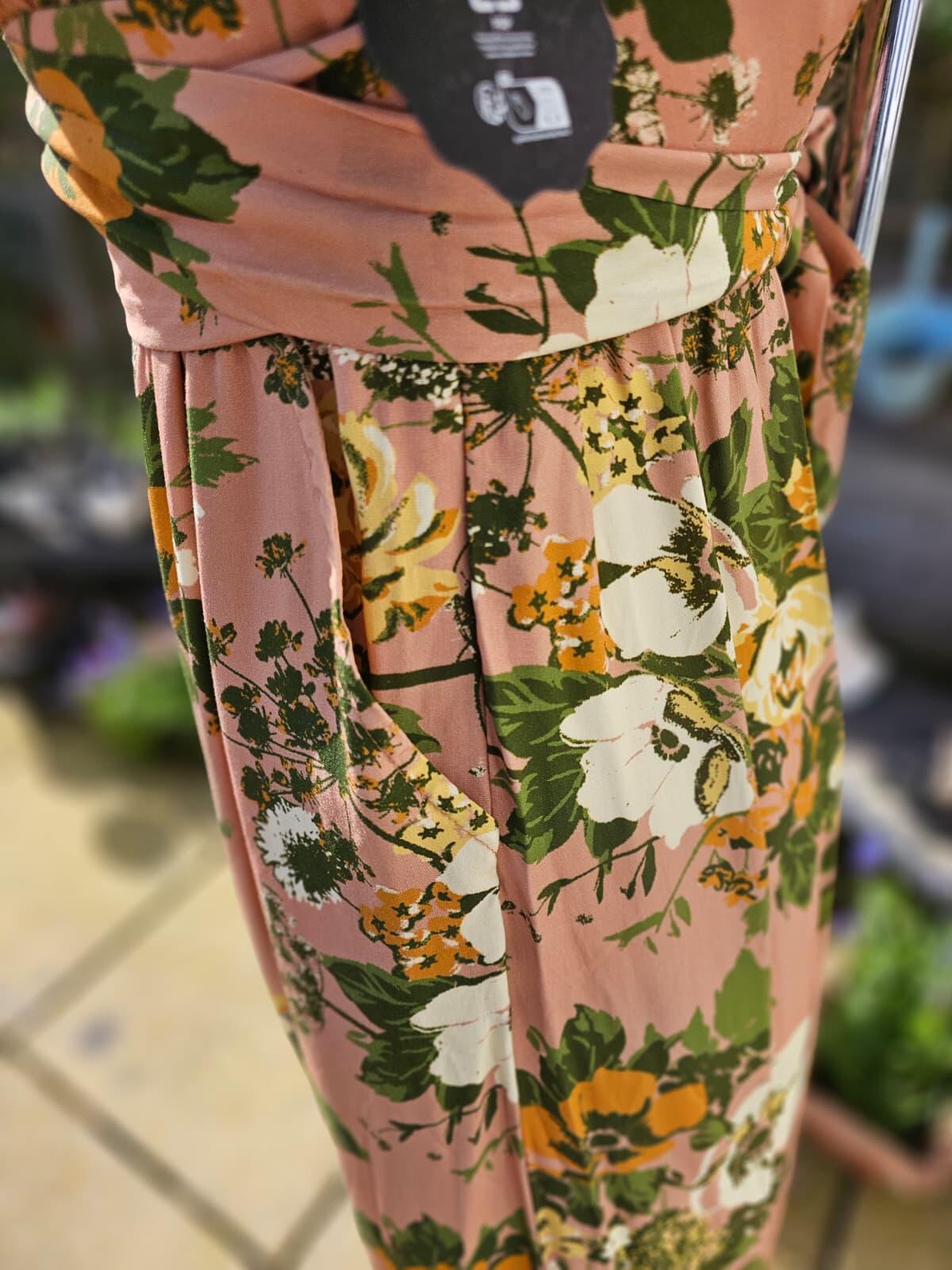 Joanie Albertine Floral Wallpaper Print Midaxi Midi/Maxi Spring Dress - UK 8