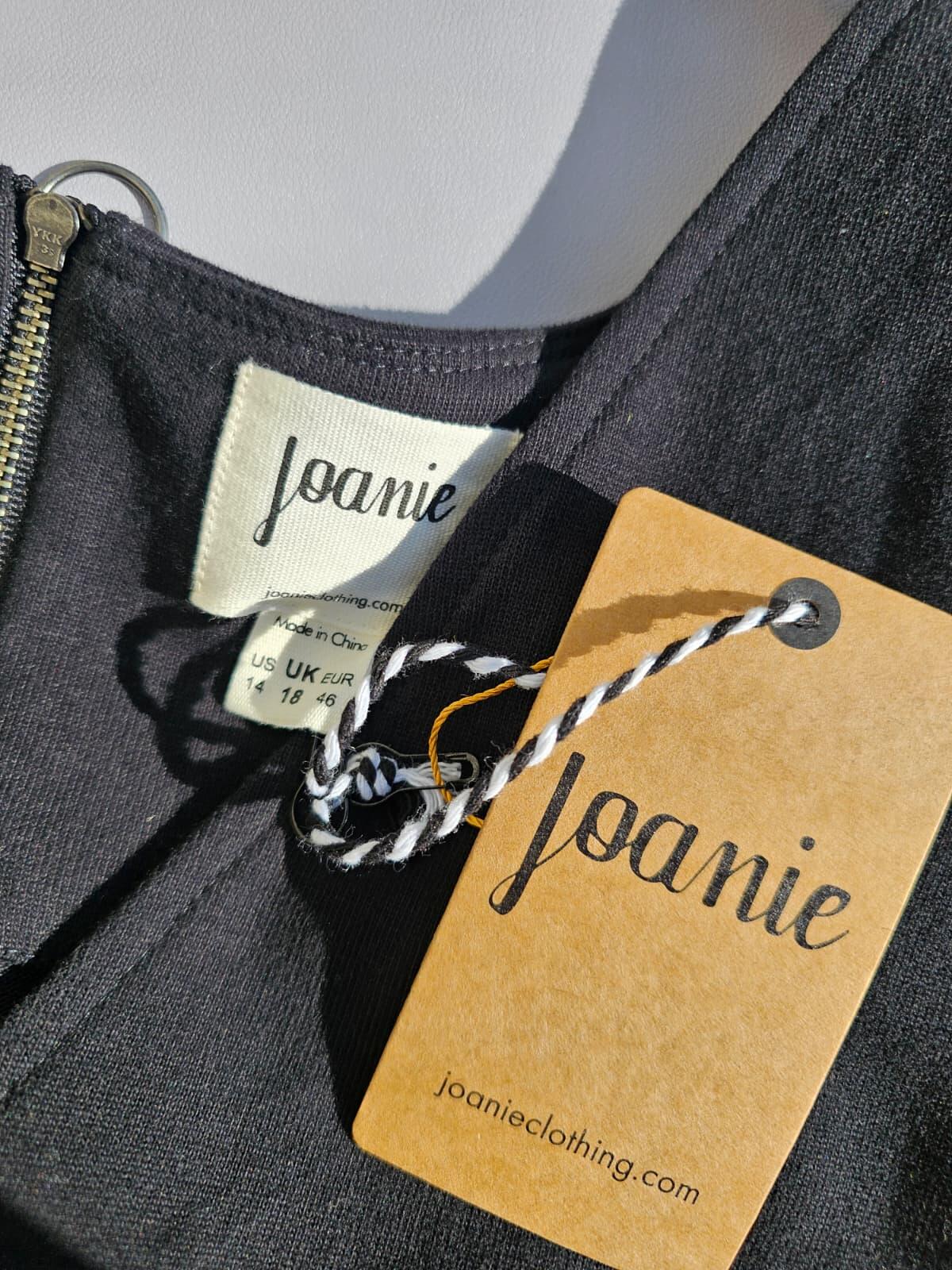 Joanie Ohlson V-Neck Pinafore Dress With Pockets - UK 18 - Black