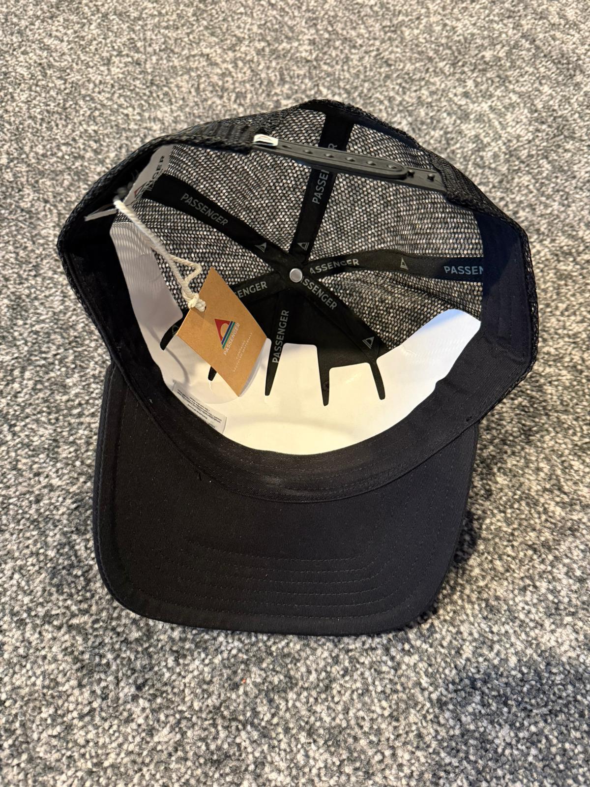 Passenger Embroidered Text Unisex Trucker Style Hat/Cap - L/Xl - Black