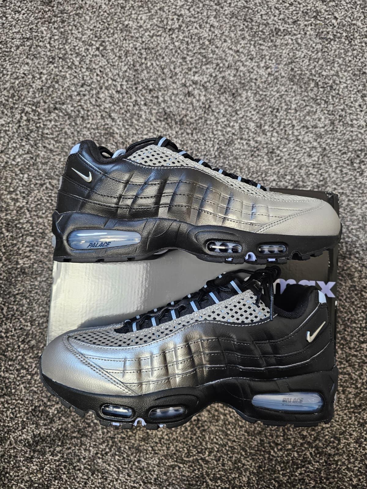 Palace x Nike Air Max 95 Big Bubble Trainers/Sneakers - 9 - Black/Silver