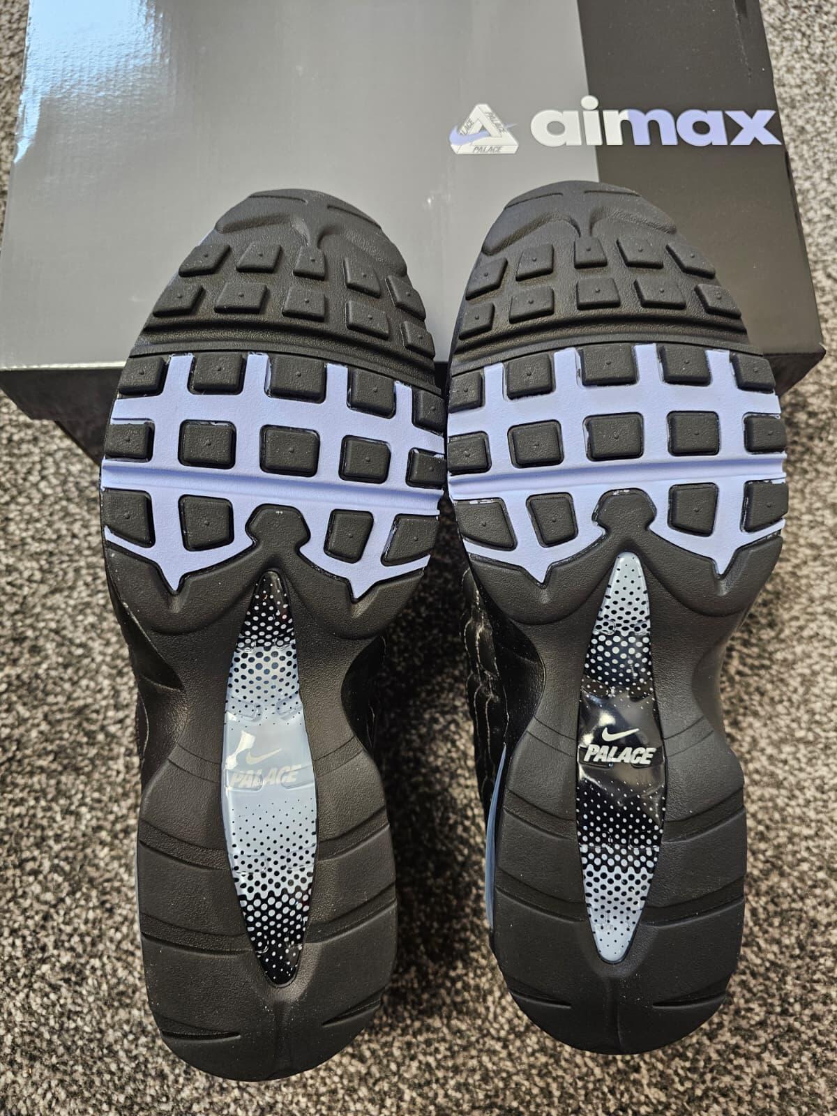 Palace x Nike Air Max 95 Big Bubble Trainers/Sneakers - 9 - Black/Silver