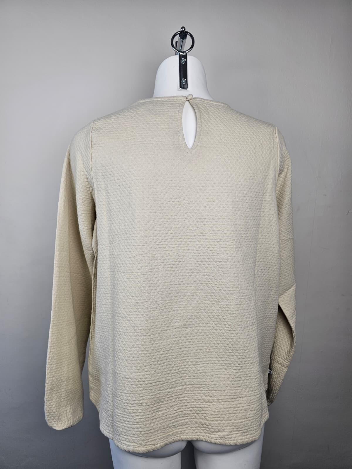 Passenger Petal Cotton Textured Long Sleeve Top - M/Medium/12 - Vintage White