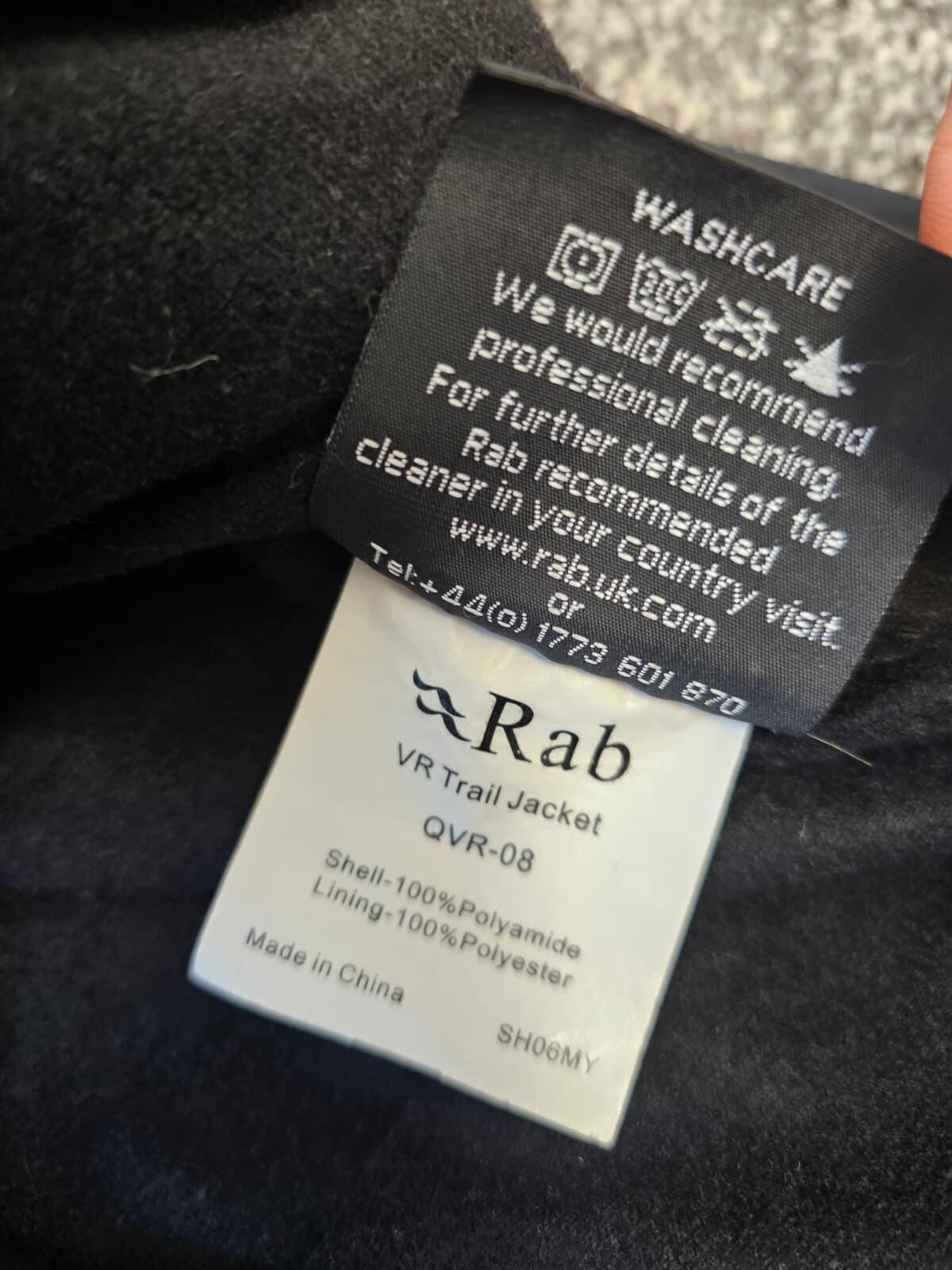Rab Vintage Mens Vapour Rise VR Trail Full Zip Fleece Lined Hooded Jacket - S