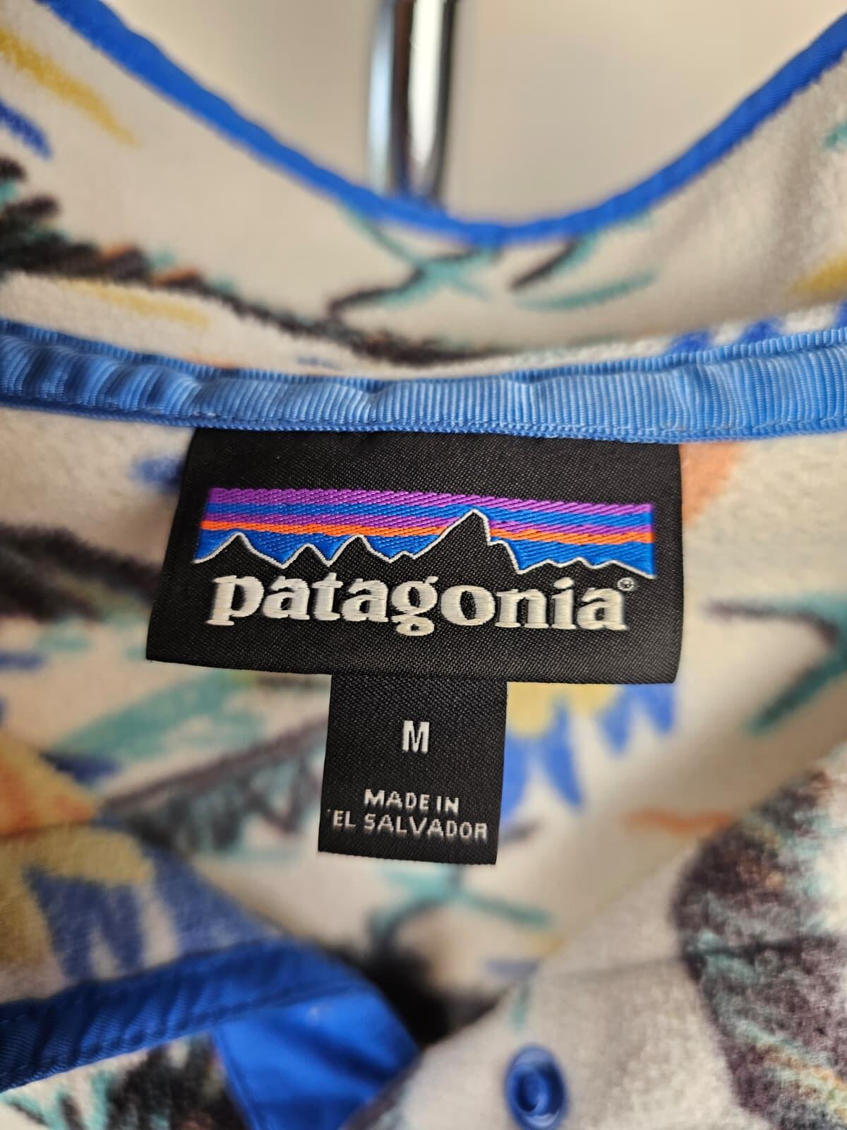 Patagonia Women's Snap Button Pullover Printed Fleece Jumper - M/Medium