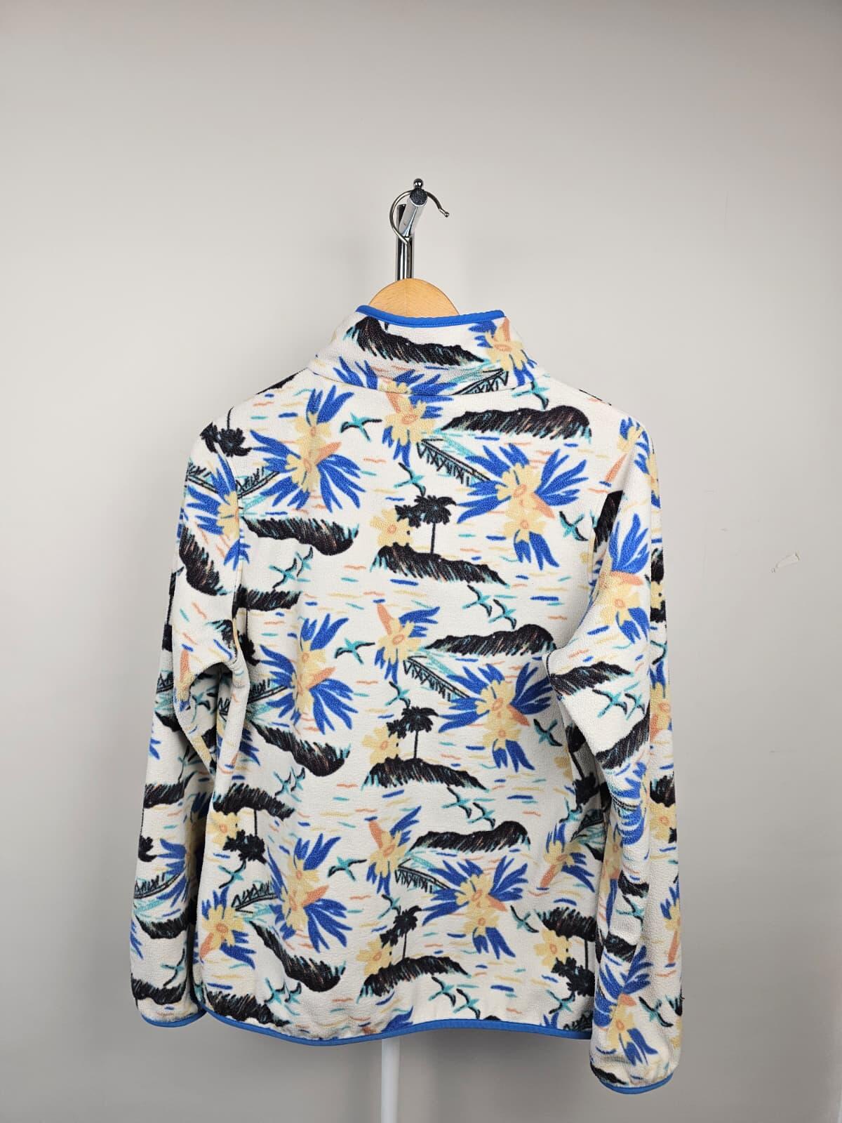 Patagonia Women's Snap Button Pullover Printed Fleece Jumper - M/Medium