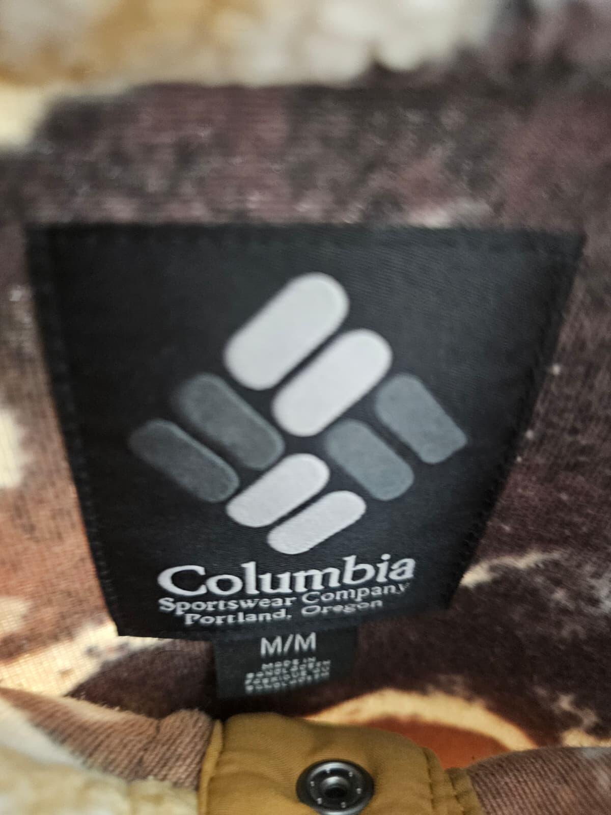 Columbia Mens Snap Button Pullover Mountain Scenery Print Fleece Jumper - M