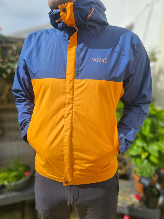 Rab Men's Full Zip Hooded Waterproof Hiking Rain Jacket/Coat - M/Medium
