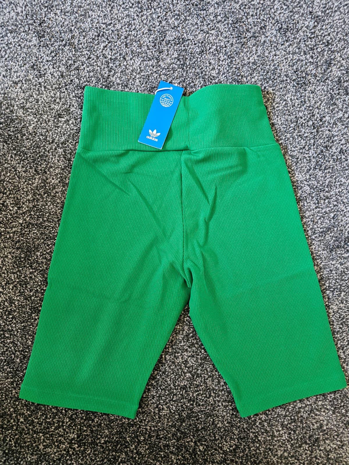 Adidas Women's Lounge/Activewear Rib/Ribbed Ribbed Shorts - S/Small (8-10)-Green