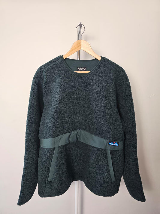 KAVU Mens Pullover Warm Sherpa Fleece Jumper/Sweatshirt - S/M Small Medium
