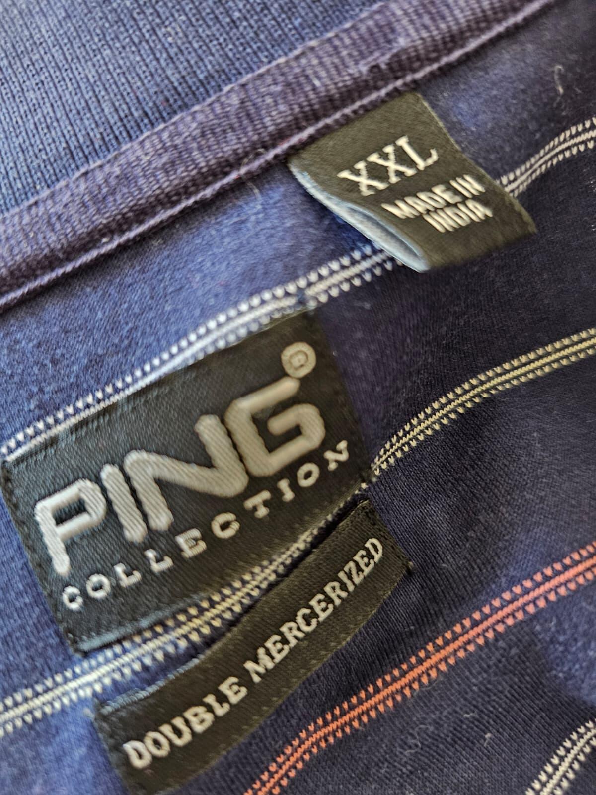 PING Erinvale Mens Striped Golf Polo Short - XXL/2XL/Extra Extra Large - In Navy