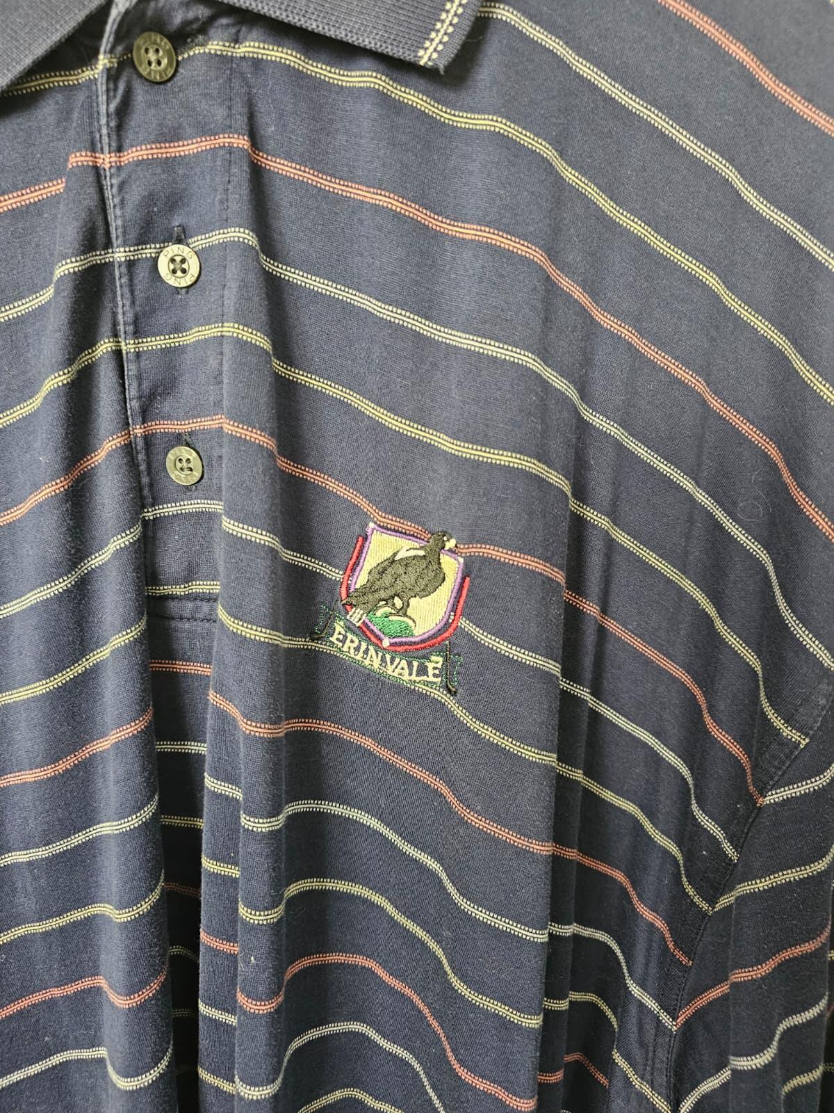 PING Erinvale Mens Striped Golf Polo Short - XXL/2XL/Extra Extra Large - In Navy