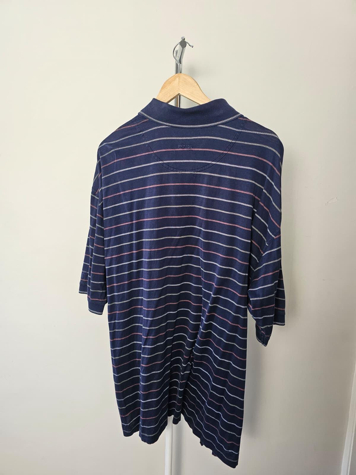 PING Erinvale Mens Striped Golf Polo Short - XXL/2XL/Extra Extra Large - In Navy