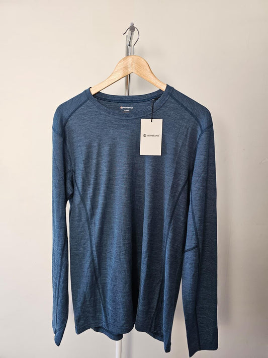 Montane Men's Long Sleeve Merino Primino Wool Blend Long Sleeve T-Shirt -L/Large