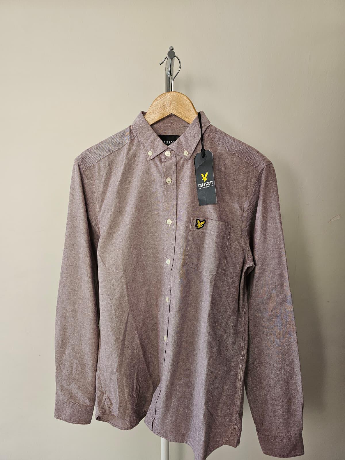 Lyle & Scott Men's Long Sleeve Oxford Style Button Up Shirt - S/Small - Merlot
