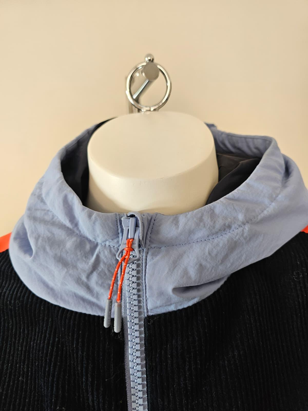Superdry Adventure Wear Full Zip Hooded Sherpa/Corduroy Fleece Jacket - UK 14