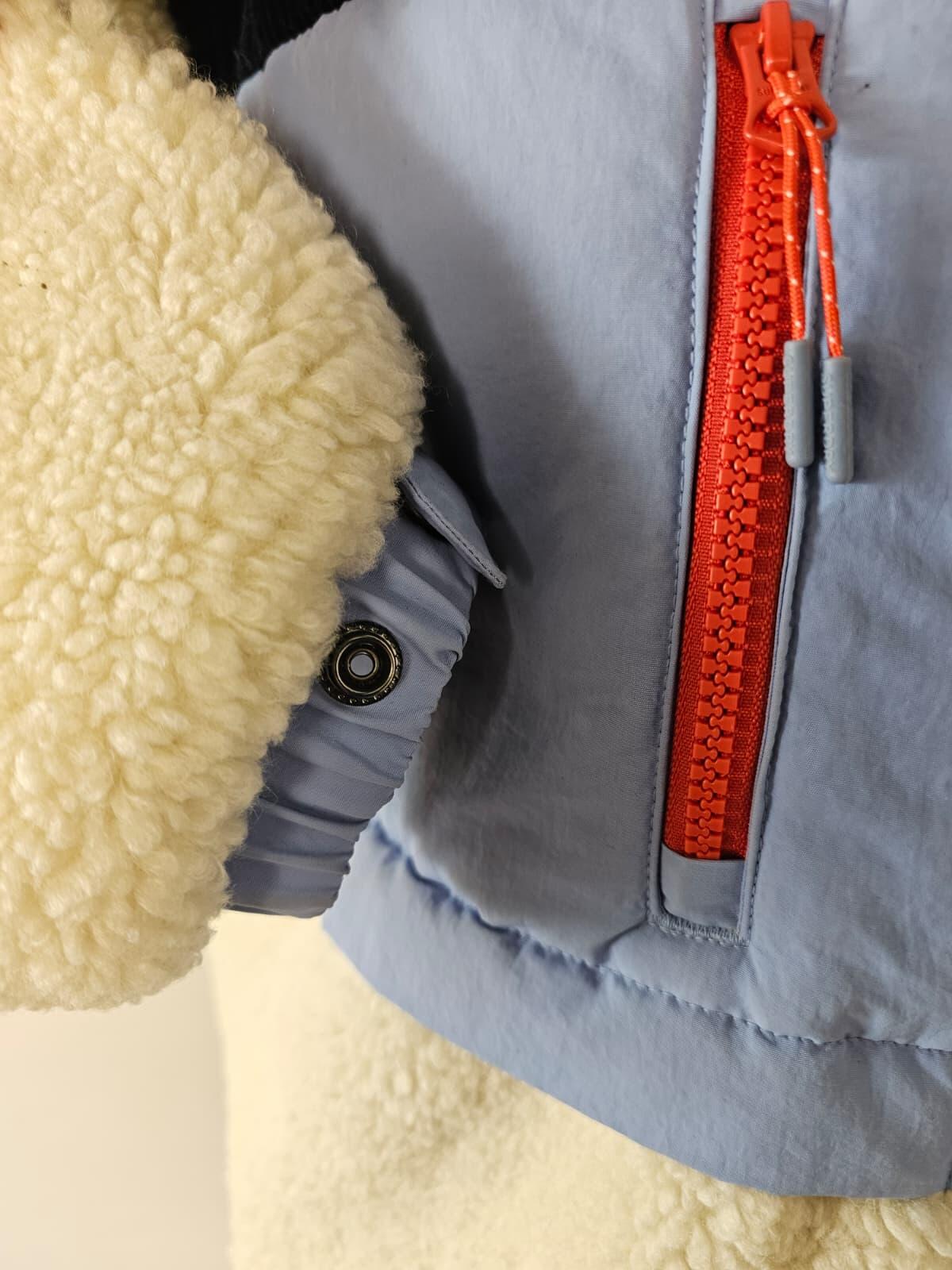 Superdry Adventure Wear Full Zip Hooded Sherpa/Corduroy Fleece Jacket - UK 14