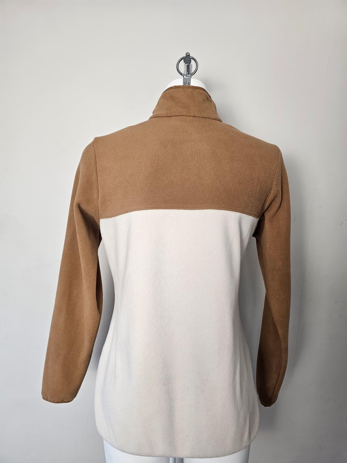 Columbia Women's Snap Button Pullover Pocket Fleece Jumper - S/Small - Coffee