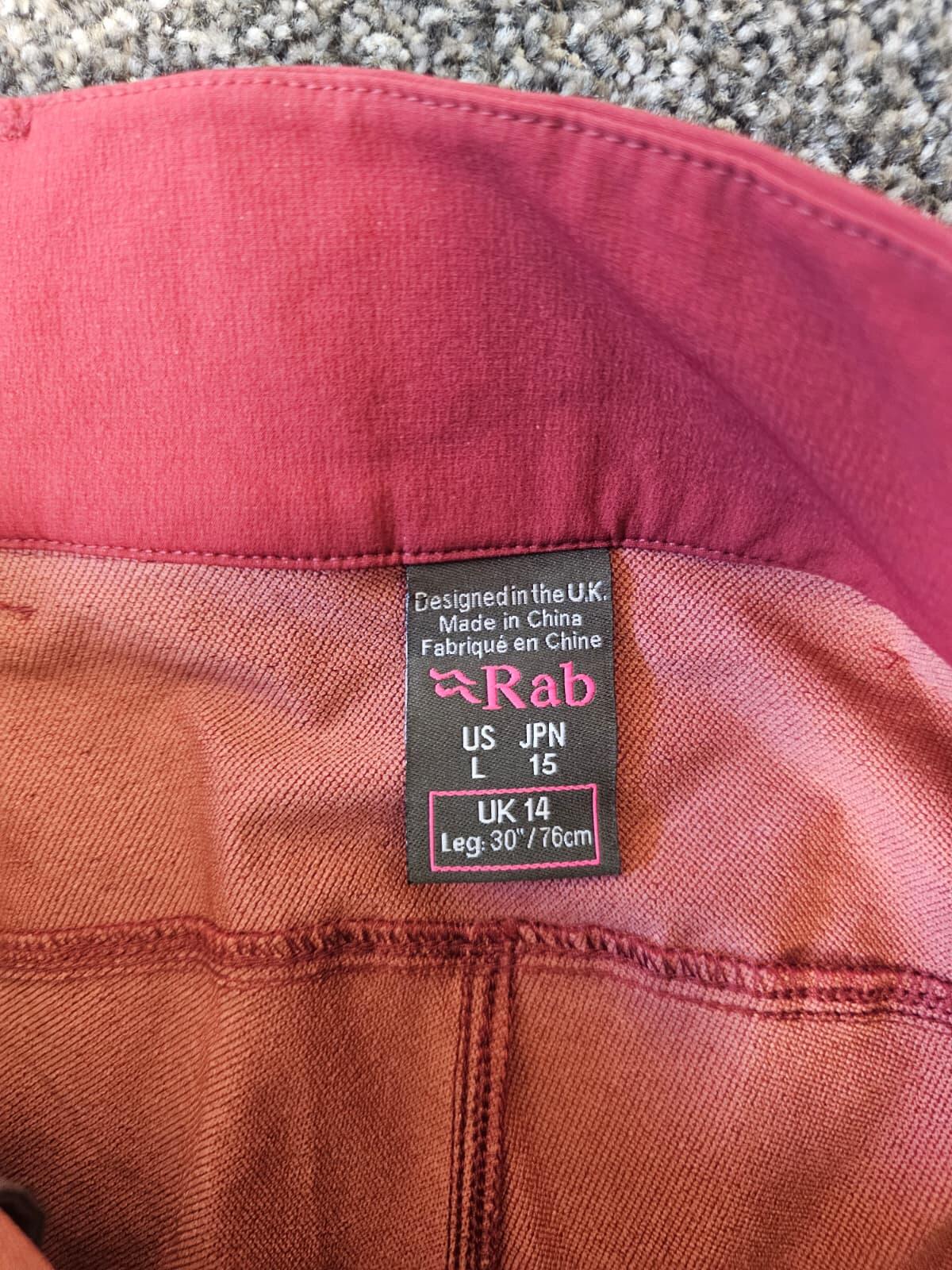 Rab Womens Technical Activewear Hiking/Walking Trousers/Pants - UK 14