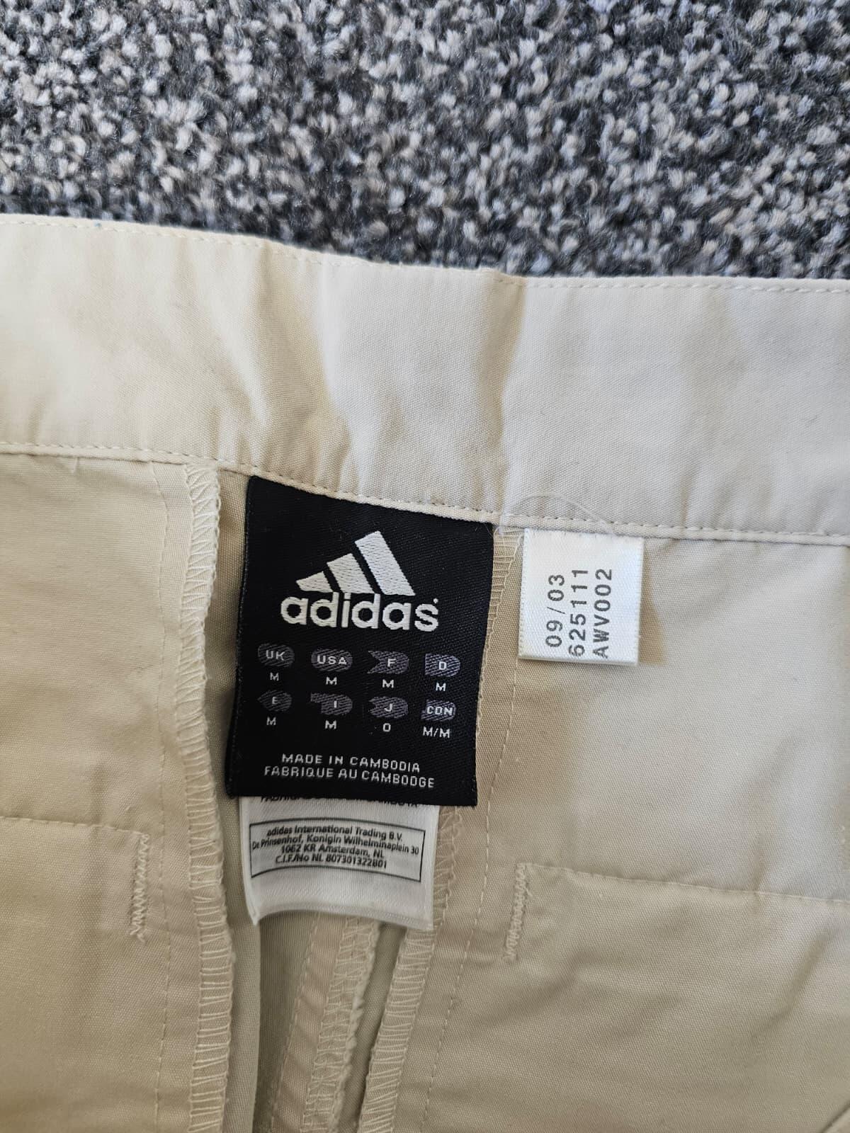 Adidas Mens Y2K Style 2000's 3/4 Long Utility Cargo Shorts - M/Medium - Beige