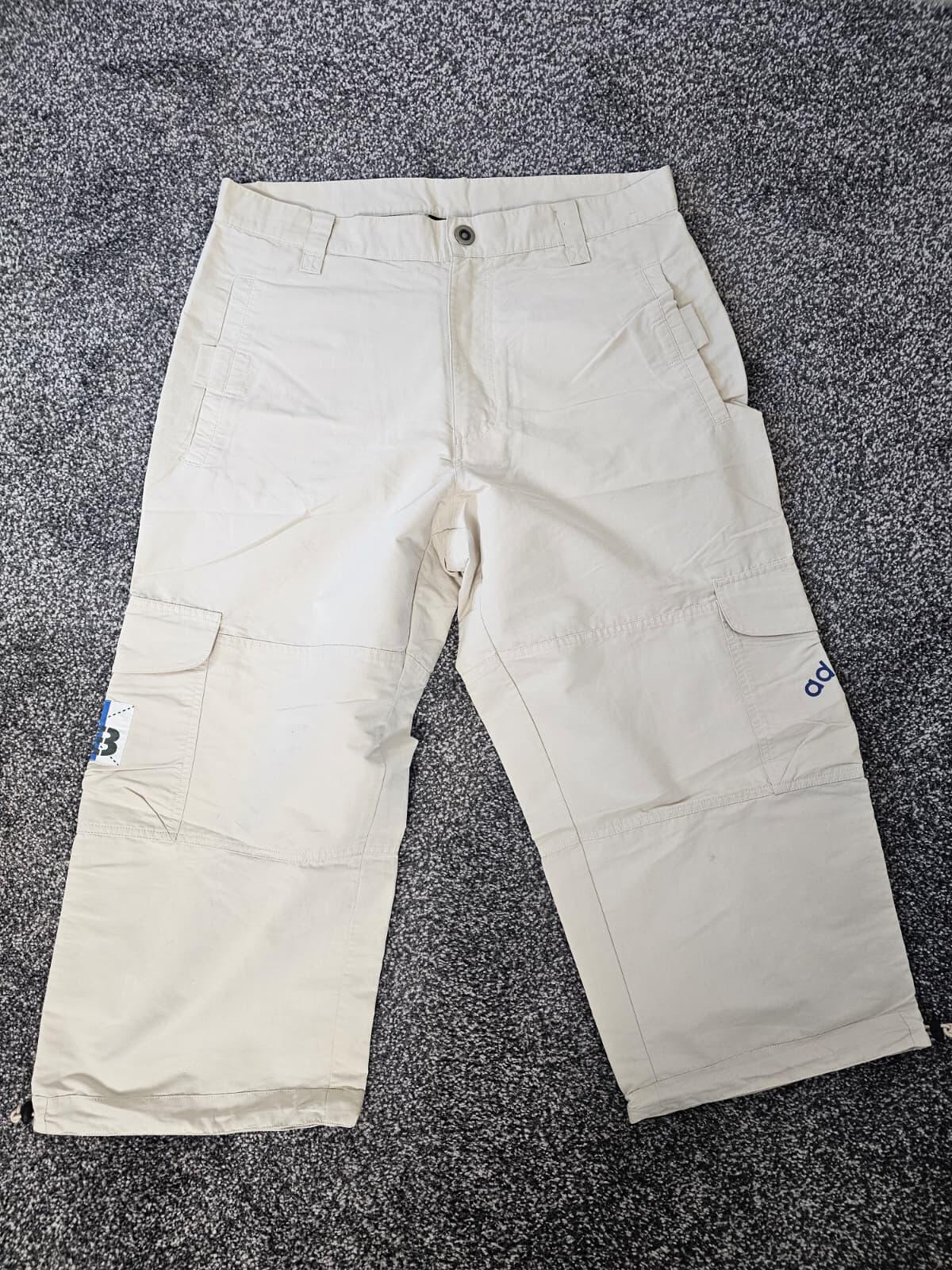 Adidas Mens Y2K Style 2000's 3/4 Long Utility Cargo Shorts - M/Medium - Beige